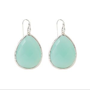 Stella & Dot Serenity Earrings Aqua Glass